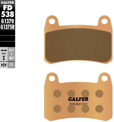 GALFER remblokken "fd538 brake pad fd538 g1370 sint.metal street