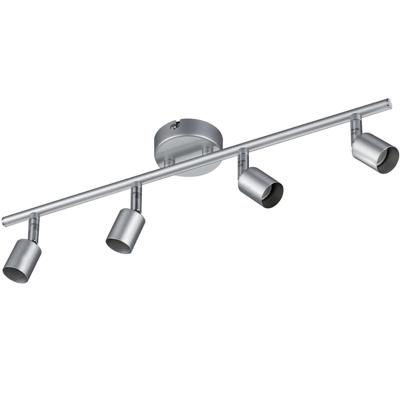 LED Plafondspot 4-lichts Rechthoek Mat Titaan Aluminium GU10
