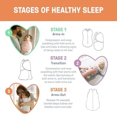 INGENUITY Inbakerzak, slaapzak in saliegroen van katoenschuim, TOG 1. Verstelbaar van 3 tot 18 maanden, Oeko-Tex gecertificeerd