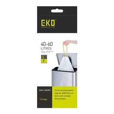 Afvalzak EKO MDPE type F met trekband 64x75cm 40-60L wit rol à 12 stuks Afvalzak EKO MDPE type F met trekband 64x75cm 40-60L wit rol à 12 stuks