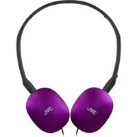 JVC Flats On-Ear Bedrade Koptelefoon – Plat Opvouwbaar Ontwerp – 30 mm Driver voor Krachtig Geluid – Zachte Oorkussens voor Comfort – Stalen Hoofdband – Lichtgewicht & Draagbaar – HA-S160M-V (Paars) - thumbnail