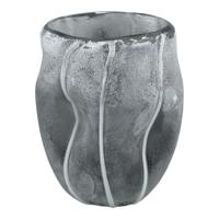 Lindy Grey glass bombey vase round S - thumbnail