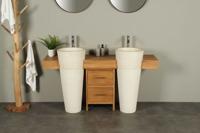 Badmöbel Tambora mit Terrazzo Waschsäulen Cremefarbig - thumbnail