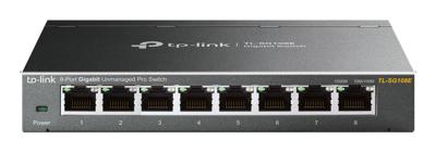 TP-Link TL-SG108E 8-poorts Gigabit Easy Smart Managed Network Switch (8 Gigabit RJ45-poorten, IGMP-snooping, centraal beheer, energiezuinig), Metallic Zwart