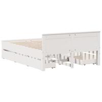 Bedframe zonder matras met hoofdbord grenenhout wit 150x200 cm - thumbnail