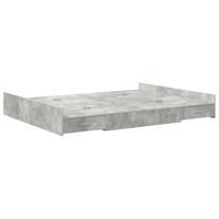Opbergbedframe met lade Betongrijs 135 x 190 cm Bewerkt hout - thumbnail