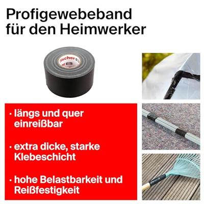 Fischer GOW 560903 Textieltape Zwart (l x b) 25 m x 48 mm 1 stuk(s) Fischer GOW 560903 Textieltape Zwart (l x b) 25 m x 48 mm 1 stuk(s)
