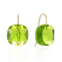 Cilla Jewels Luxe Oorbellen Dames - 925 Zilver, Gouden Afwerking, Groene Zirkonia - thumbnail