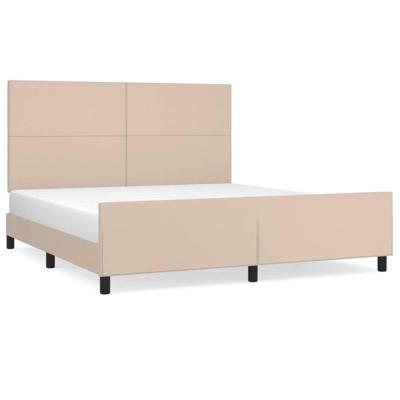 Bedframe met hoofdbord kunstleer cappuccinokleurig 180x200 cm