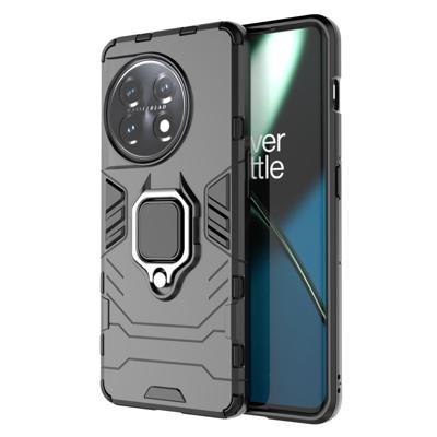 Lunso - OnePlus 11 - Armor backcover hoes met ringhouder - Zwart Lunso - OnePlus 11 - Armor backcover hoes met ringhouder - Zwart