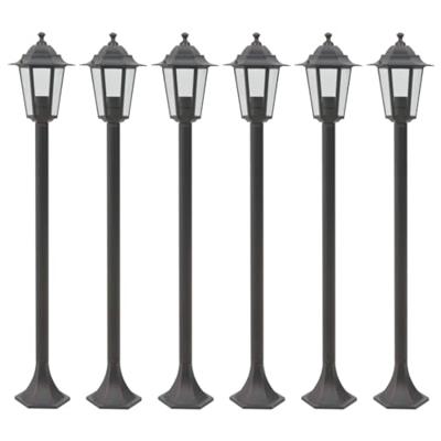 Paalverlichting voor tuin E27 110 cm aluminium brons 6 st