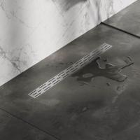 Douchegoot Brauer 70x7 cm RVS Vloerflens Inclusief Kunststof Sifon Verstelbare Poten Brauer - thumbnail