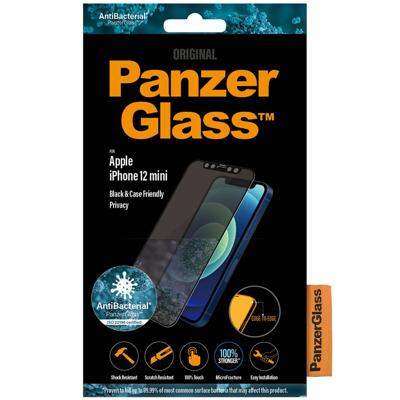PanzerGlass Antibacteriële Privacy Edge-to-Edge beschermglas geschikt voor Apple iPhone 12 Mini