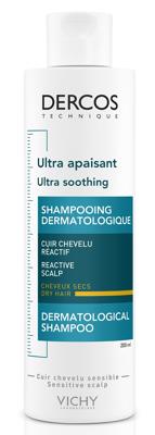 Vichy Dercos Ultra Kalmerende Shampoo Gevoelige Hoofdhuid Droog Haar 200ml