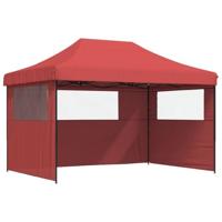 Partytent inklapbaar pop-up met 3 zijwanden bordeauxrood - thumbnail