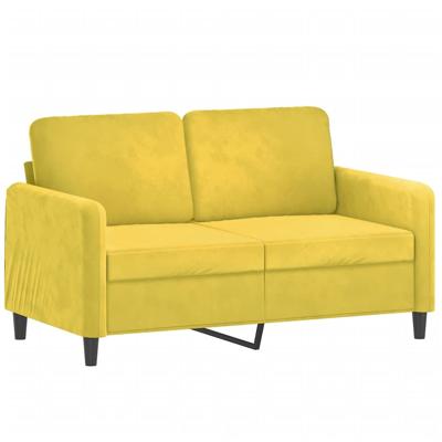 3-delige Loungeset met kussens fluweel geel - thumbnail