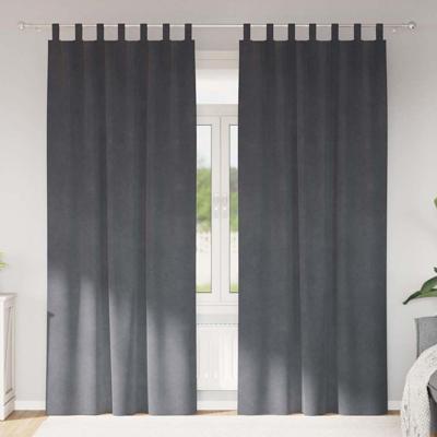 VidaXL Verduisterende gordijnen 2 pcs lichtgrijs 140 x 245 cm fluweel