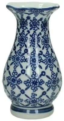 Vaas porselein delfts blauw, wit 8x8x15cm Vaas porselein delfts blauw, wit 8x8x15cm