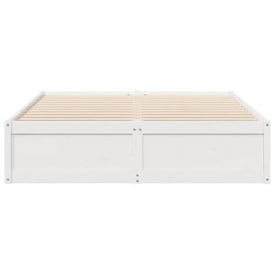 Bedframe zonder matras massief grenenhout wit 140x190 cm