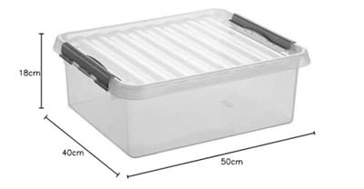 Sunware Q-Line Opbergbox 25l Transparant/Grijs