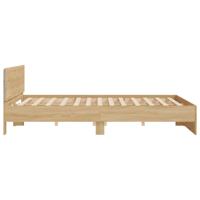 Bedframe met hoofdeinde en LED sonoma eikenkleurig 180x200 cm - thumbnail