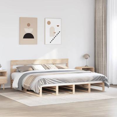 Bedframe zonder matras massief grenenhout 200x200 cm