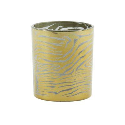Light & Living Theelichthouder zebra grijs/goudkleurig 10 cm | 12 stuks