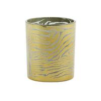 Light & Living Theelichthouder zebra grijs/goudkleurig 10 cm | 12 stuks - thumbnail