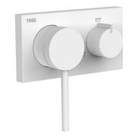 Douchekraan Tres 3V 3-Weg Mengkraan Mat Wit - thumbnail