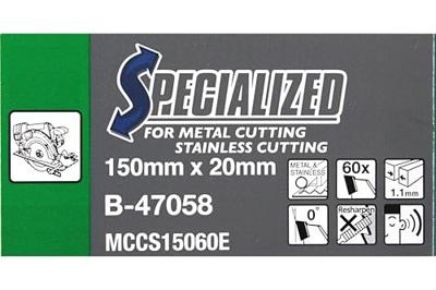 Makita Accessoires Cirkelzaagblad RVS/Staal | Specialized 150x20x1,1 60T 0g - B-47058 B-47058 - thumbnail