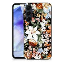 Bloemen Hoesje voor Samsung Galaxy A55 Dark Flowers - thumbnail