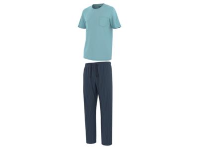 LIVERGY Heren pyjama (strepen/blauw, XXL)