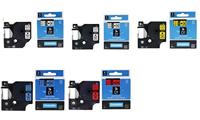 Rillprint compatible D1 tape voor Dymo 45010, 12 mm, zwart op transparant - thumbnail