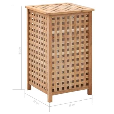 Wasmand 39x39x65 cm massief walnotenhout