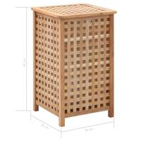 Wasmand 39x39x65 cm massief walnotenhout - thumbnail