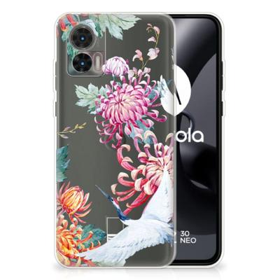 Motorola Edge 30 Neo | TPU Hoesje | Bird Flowers