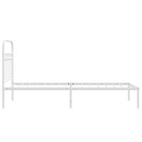 Bedframe met hoofdbord zonder matras metaal wit 75x190 cm - thumbnail
