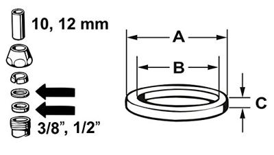Cornat Dichting +Messing Ring 1/2X12 (2St) - TEC317387 Cornat Dichting +Messing Ring 1/2X12 (2St) - TEC317387
