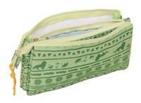 Pennenetui met 3 vakken Mufasa Groen Beige 22 x 12 x 3 cm - thumbnail