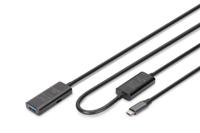 Digitus DA-73111 USB-kabel USB 3.2 Gen1, USB 3.2 Gen1, USB 3.0 USB-C, USB-C stekker, USB-A bus 10.00 m Zwart Actief met signaalversterking, Stekker past op - thumbnail