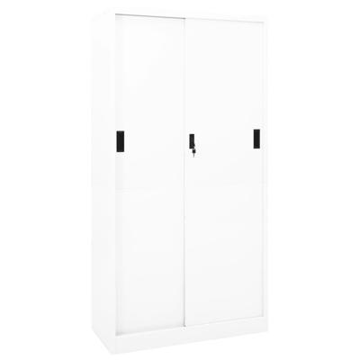 Kantoorkast met schuifdeuren 90x40x180 cm staal wit