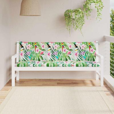 Bankkussens 2 st 180x50x7 cm stof meerkleurig