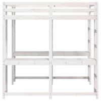 Hoogslaper met bureau en ladder grenenhout wit 160x200 cm - thumbnail