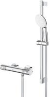 GROHE Grohtherm 1000 Performance Doucheset - thermostatische douchekraan - met rozetten - met glijstangset - 60cm - ronde handdouche - 2 straalsoorten - gladde doucheslang - chroom 34834001 - thumbnail