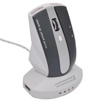 MZ-011 2.4 GHz 1600DPI draadloze oplaadbare optische muis met NAAF functie (wit + koningsblauw) - thumbnail