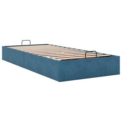 Ottoman bedframe zonder matras 200x200 cm fluweel donkerblauw