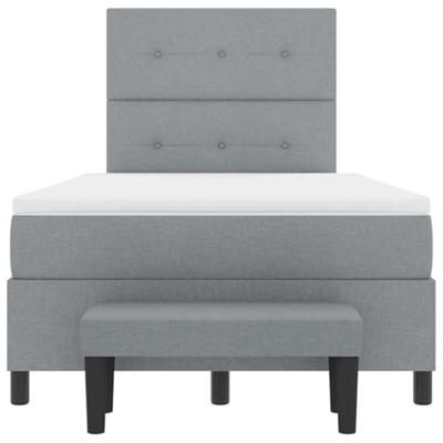 Boxspring bed met matras Lichtgrijs 120 x 190 cm Stof