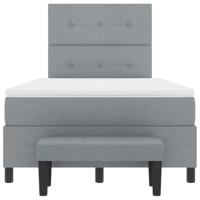 Boxspring bed met matras Lichtgrijs 120 x 190 cm Stof - thumbnail