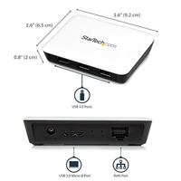 StarTech.com USB 3.0 naar gigabit Ethernet NIC netwerkadapter met 3-poorts hub - wit - thumbnail