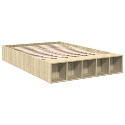 Bedframe bewerkt hout sonoma eikenkleurig 120x190 cm - thumbnail